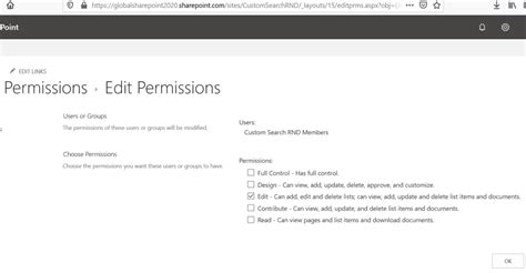 Edit user Permission is greyed Out sharepoint Online.